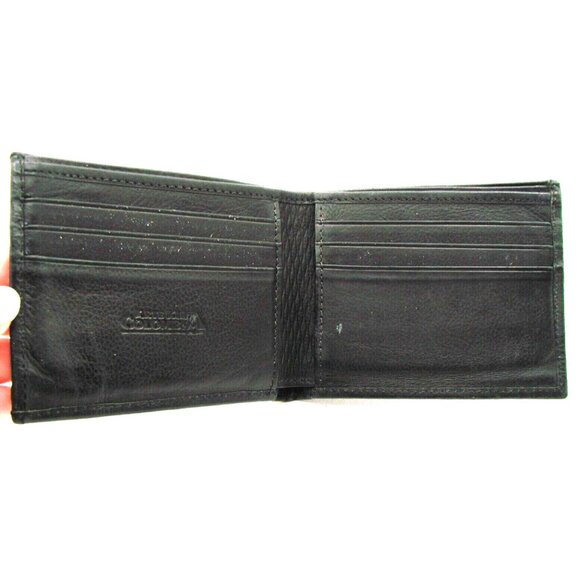 Arte Kuna Colombia Mens Black Bi Fold Leather Wallet w/ Slim Card Holder Handmad - Picture 3 of 12